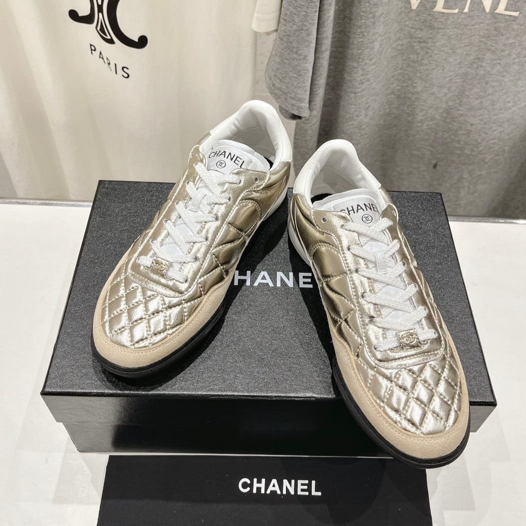 Double C New Quilted Panda Shoes Gold Sheepskin、mysite、Cacoeks