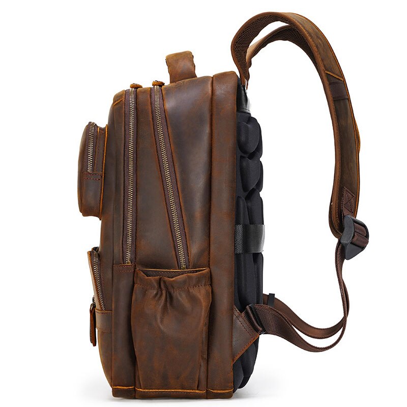 Side Show and Large Capacity of Leather Backpack