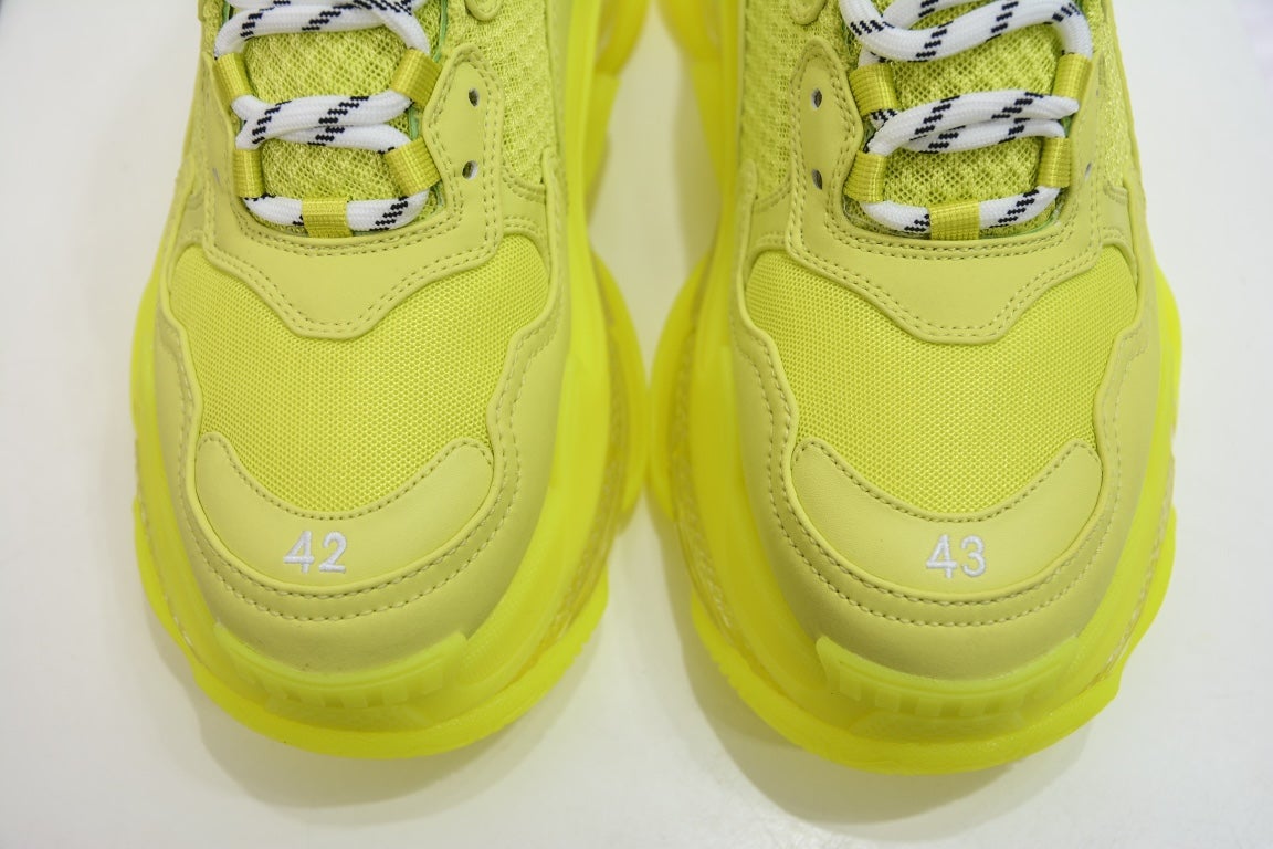 Balenciaga Triple S Clear Sole Sneaker Fluo Yellow White、mysite、Cacoeks