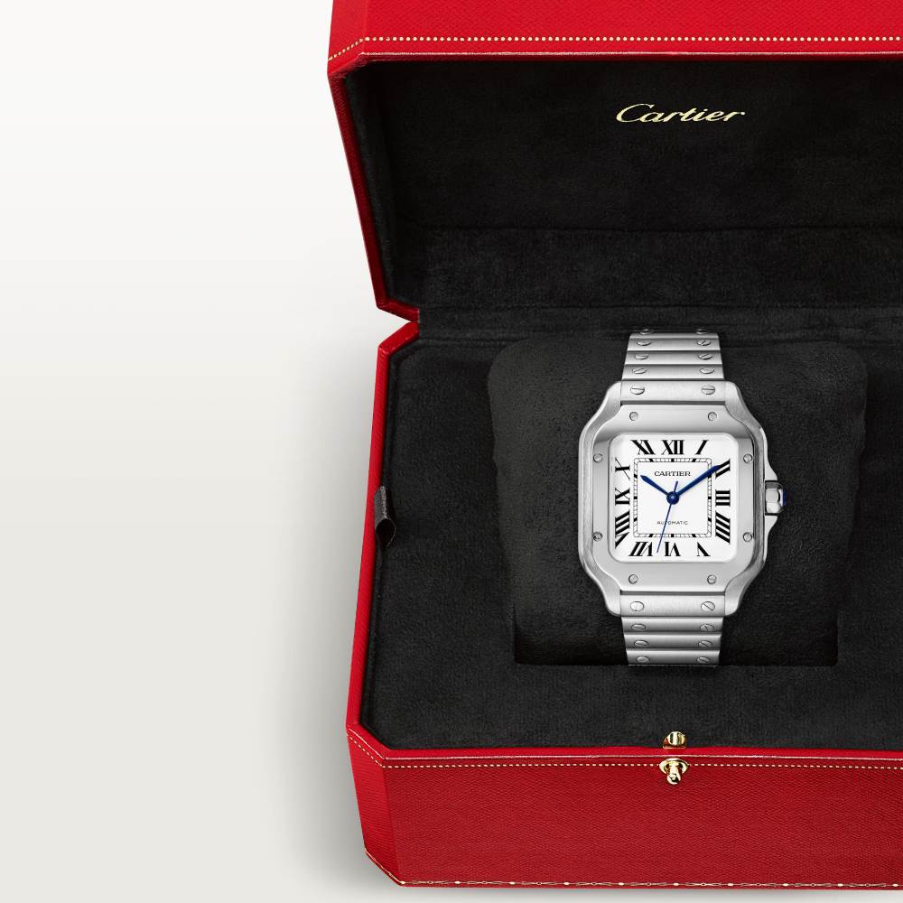 Super Clone 1:1 CARTIER SANTOS Medium Model Classic Silver WSSA0029 Replica-fasswatch