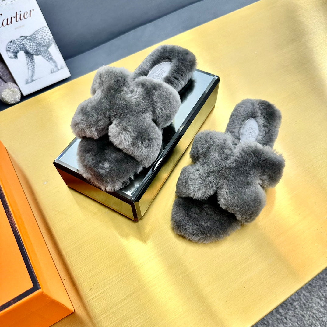 0RAN SHEARLING SANDALS SMOKE GRAY、mysite、Cacoeks