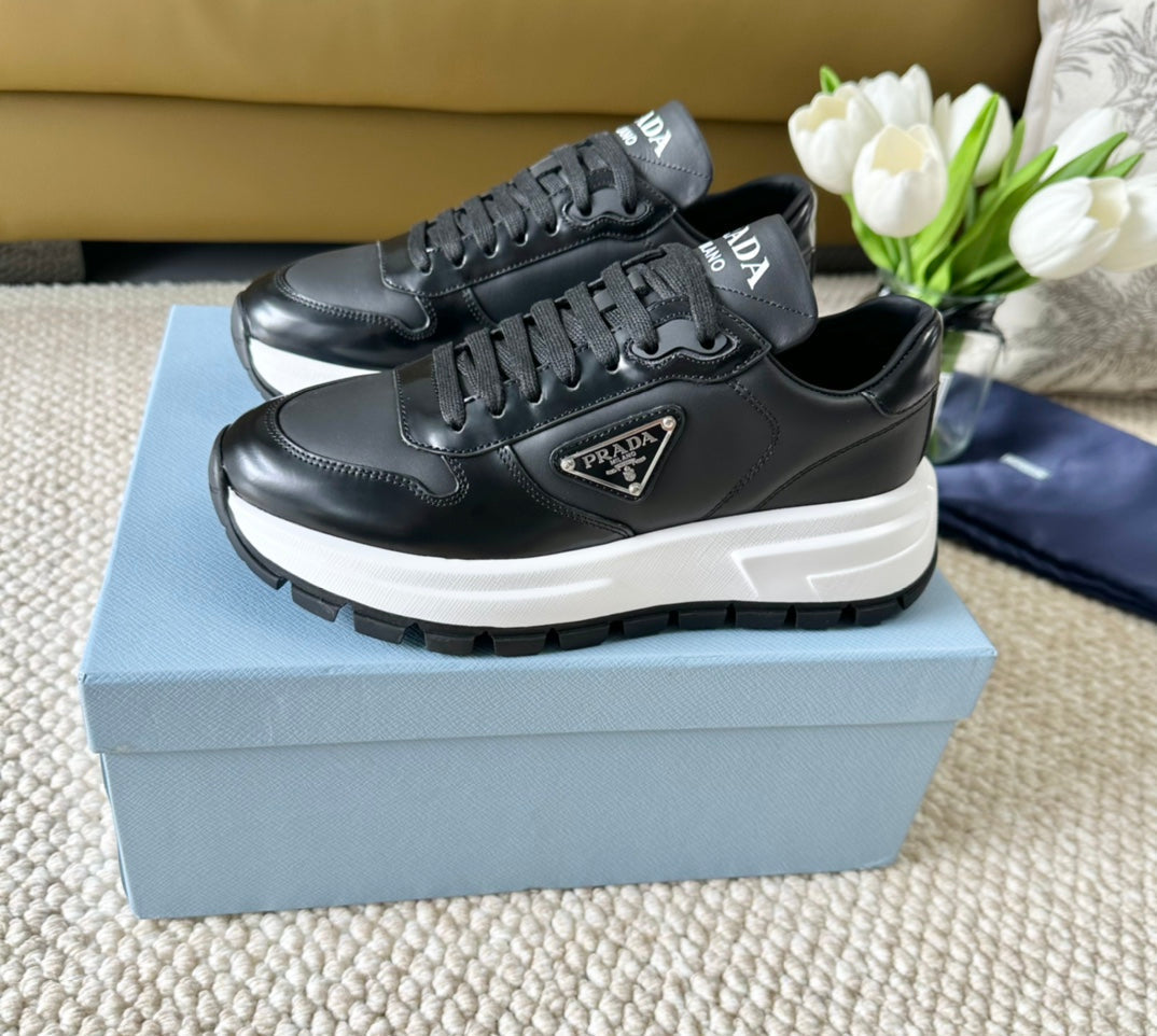 PRA BLACK THICK SOLE SNEAKER BLACK CALFSKIN、mysite、Cacoeks