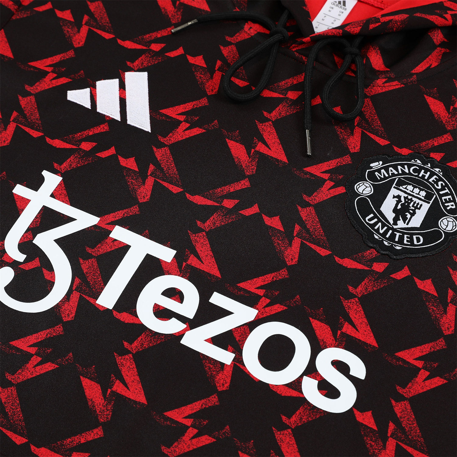 UltraTrikot-Manchester United 24-25 Pre-Match Home Traning Hoodie Set - Red Top and Black Pants