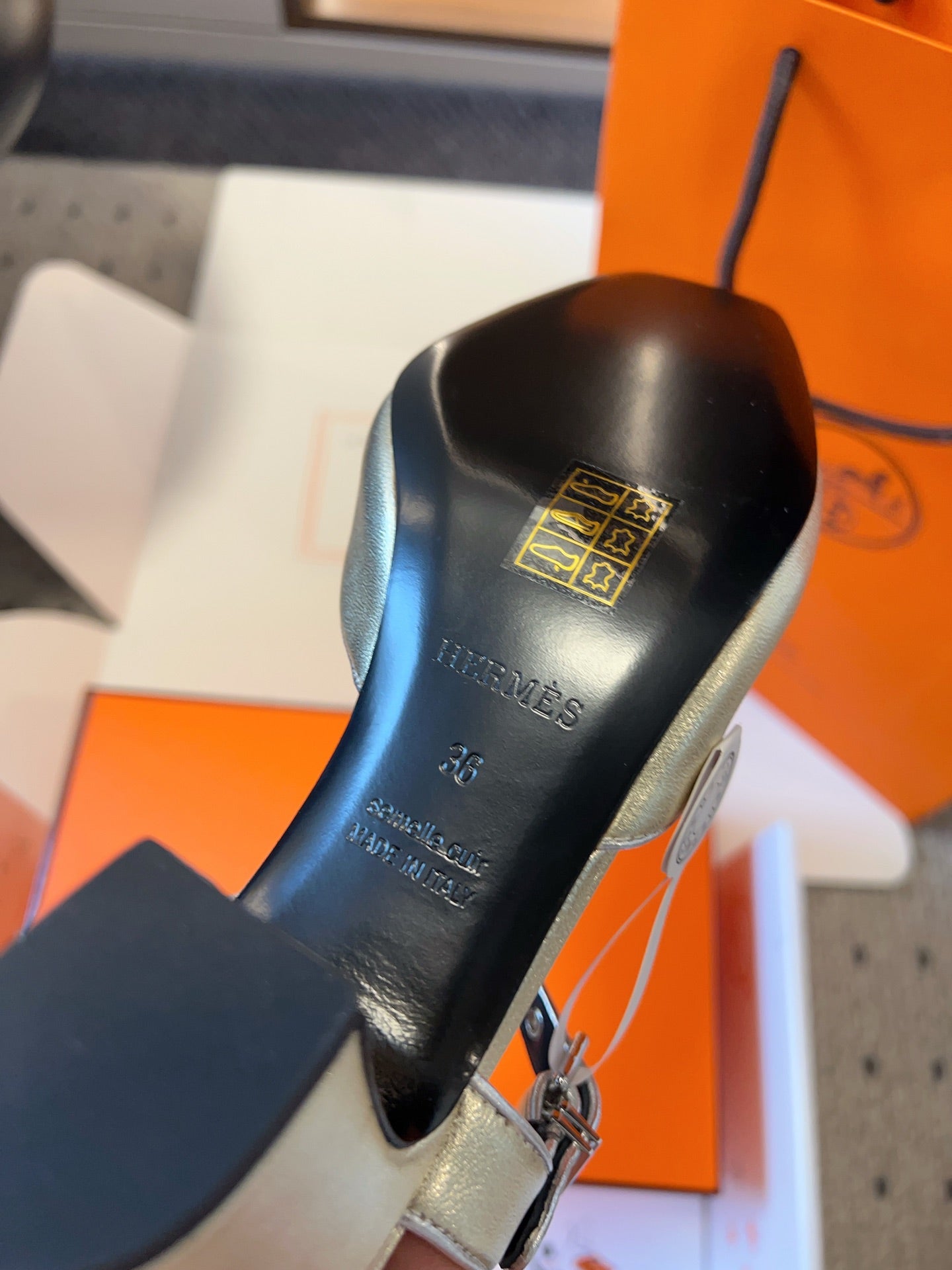 KLEO HIGH SLINGBACK IN SILVER CALFSKIN、mysite、Cacoeks