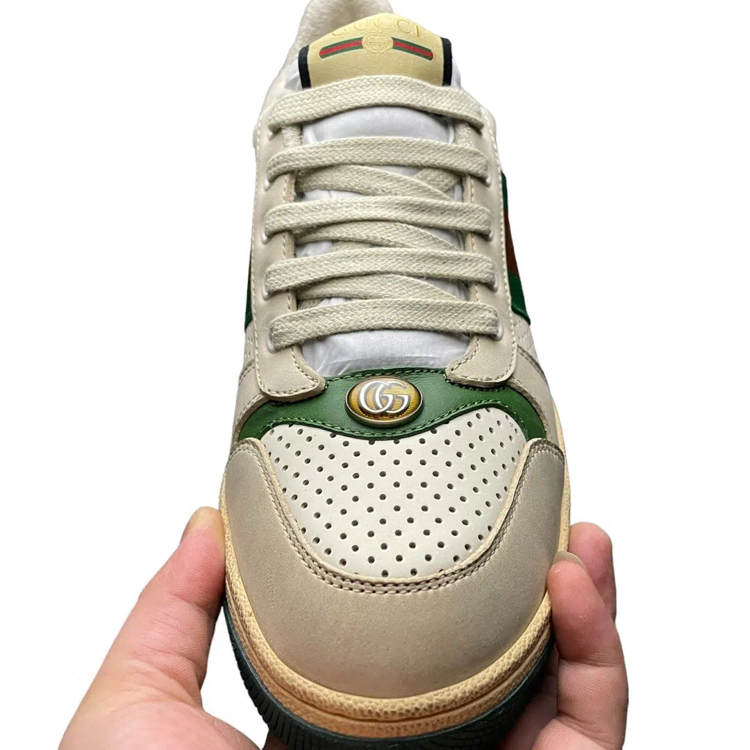 Gucci Screener Distressed Sneaker Green Beige、mysite、Cacoeks