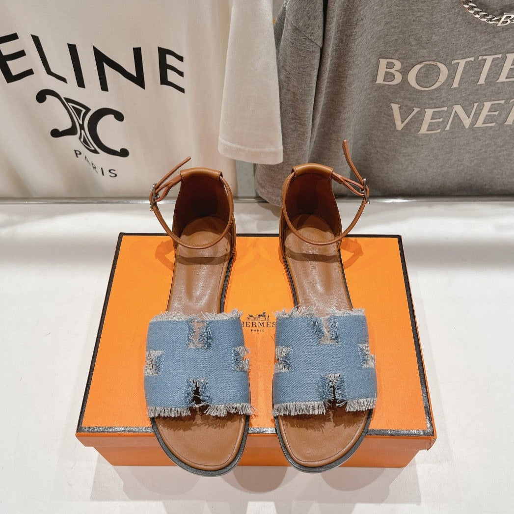 SANTORINI SANDAL BLEU CLAIR LAMBSKIN、mysite、Cacoeks