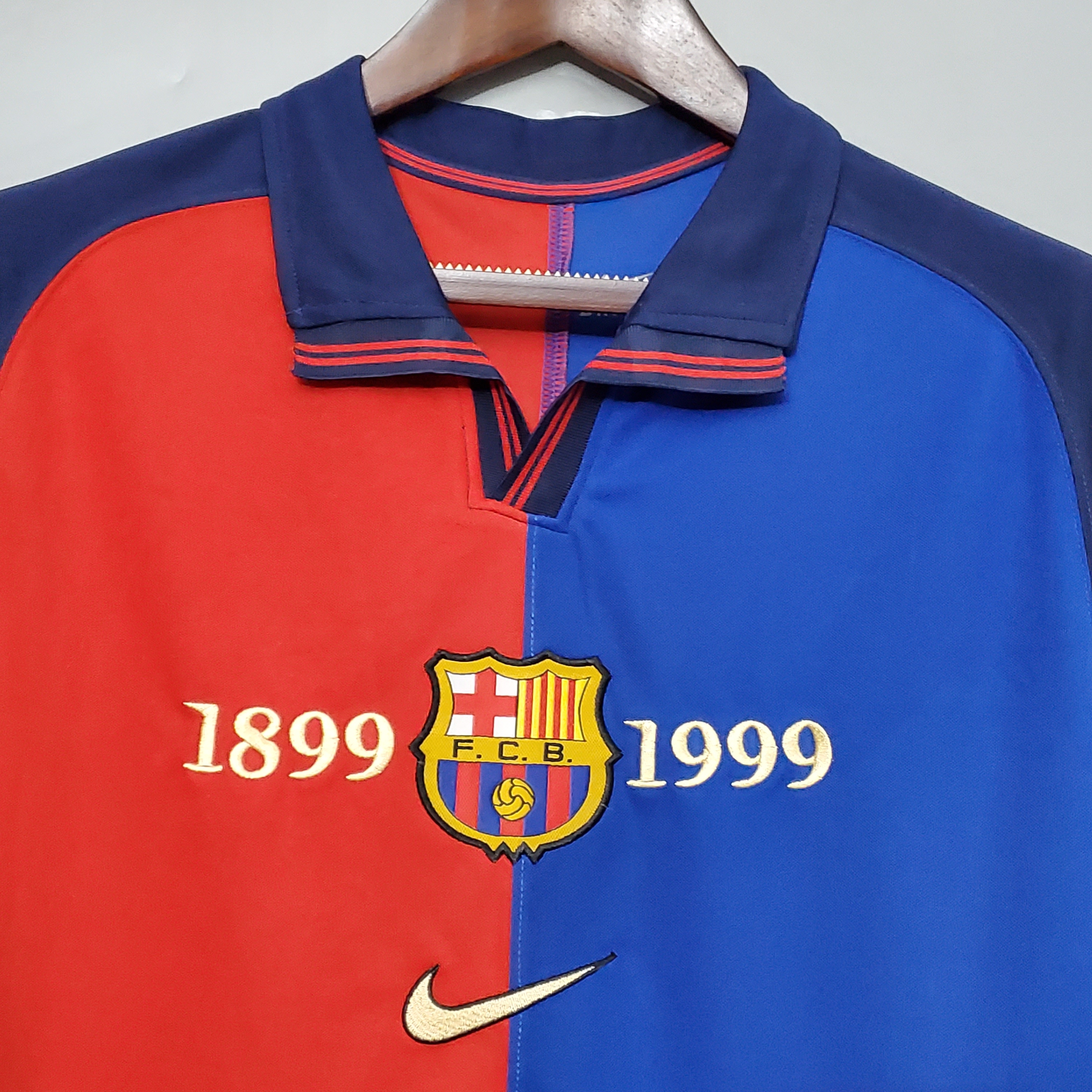 Higojerseys-Retro Barcelona 99-00 Home Stadium Jersey