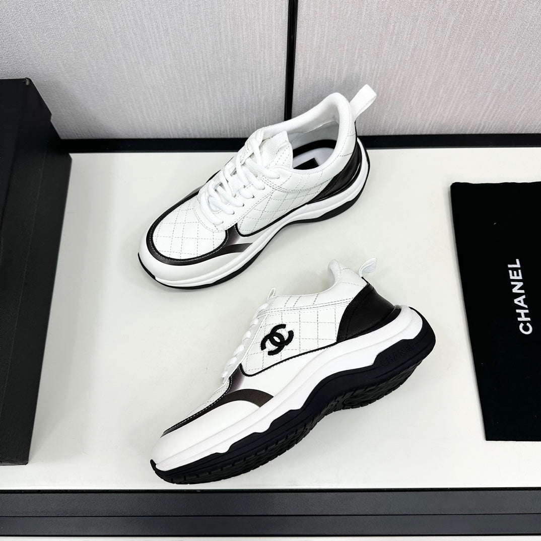 CC SNEAKER IN WHITE MIX BLACK EMBROIDERED LAMBSKIN、mysite、Cacoeks