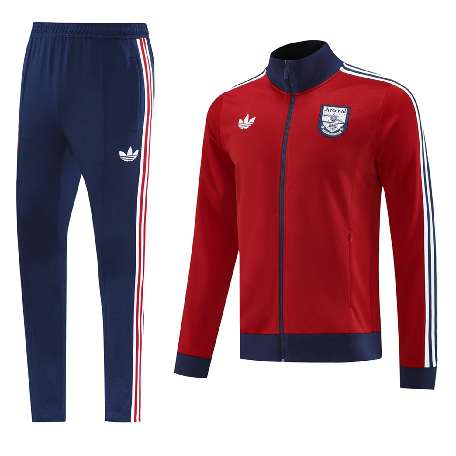 foot-Arsenal 24-25 Throwback Jacket Training Tracksuit - Red Jackets & Blue Pants