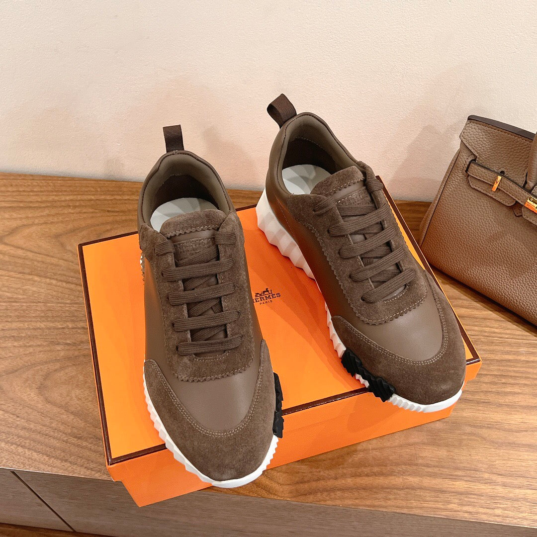 BOUNCING SNEAKER IN BROWN CALFSKIN MIX SUEDE、mysite、Cacoeks
