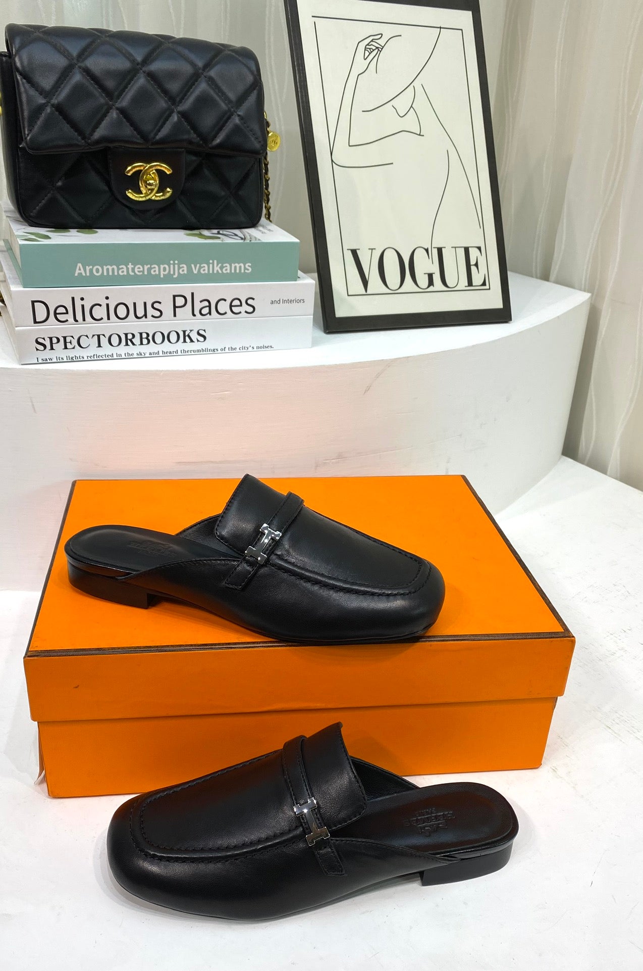 IENA MULE BLACK CALFSKIN、mysite、Cacoeks