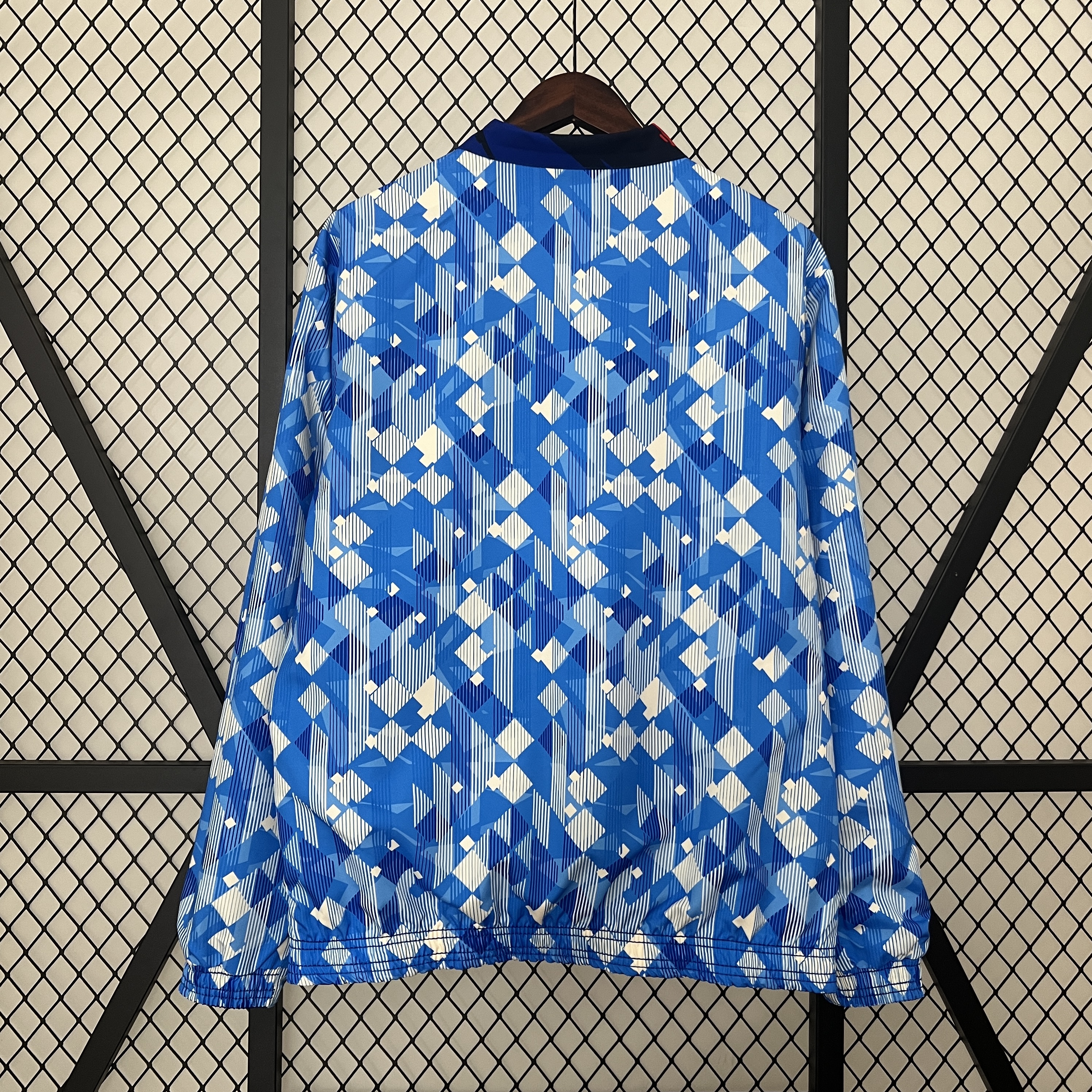 Higojerseys-England 2024 Double Sided Reversible Windbreaker - Blue