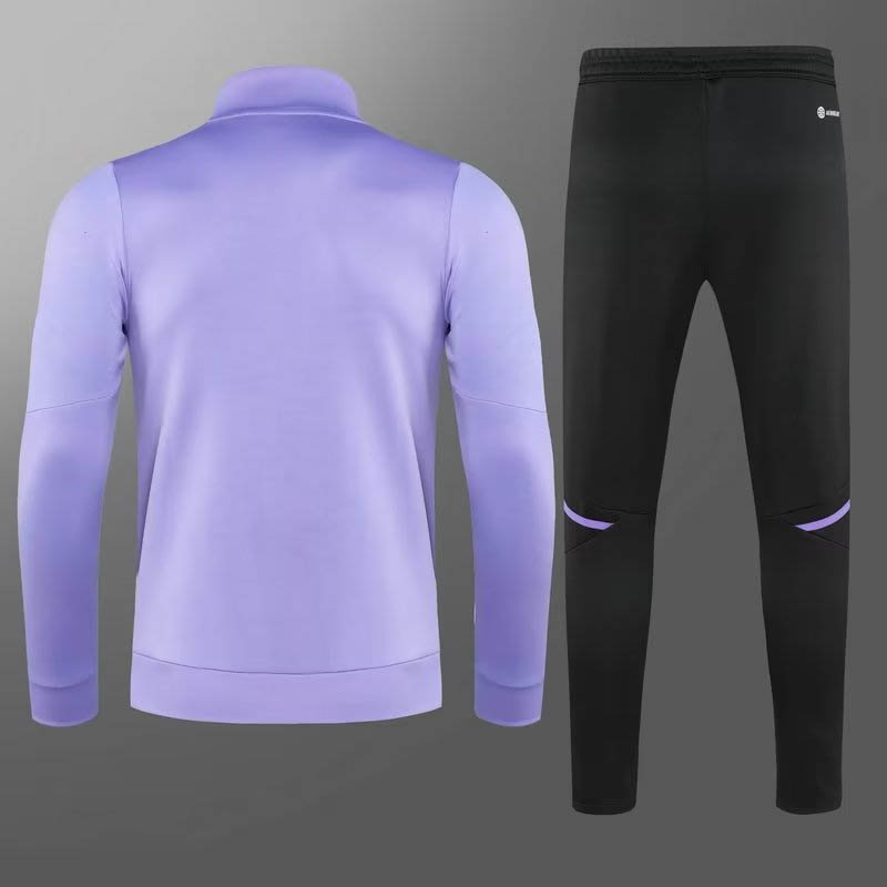2022/2023 Real Madrid Long Zipped Jacket Purple Football Shirt Set:football jersey mysite: unitedjerseyfootball 邓江浪:football