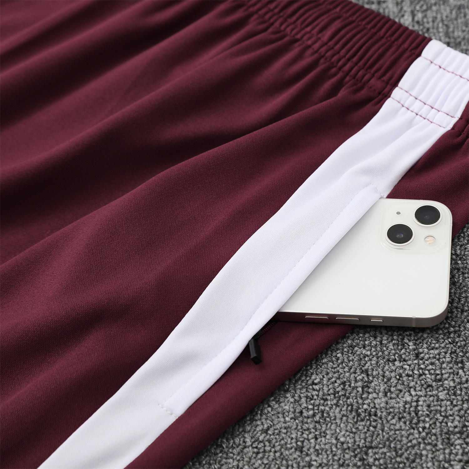 foot-Bayern Munich 25-26 POLO Short-Sleeve Training Set With Red Logo - Deep Red Top & Deep Red Pants