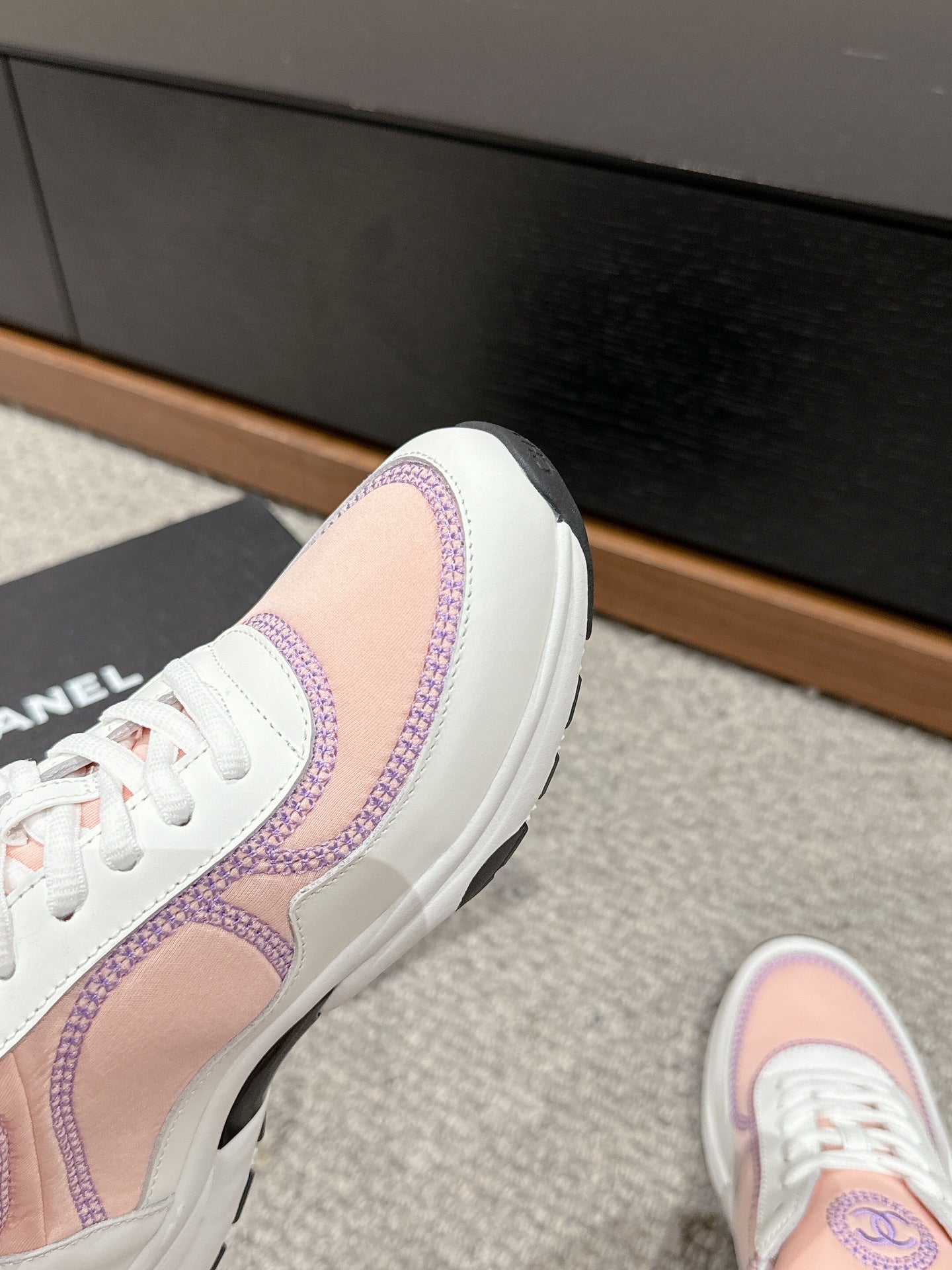 CLASSIC TRAINER IN LIGHT PINK MIX WHITE FABRIC、mysite、Cacoeks