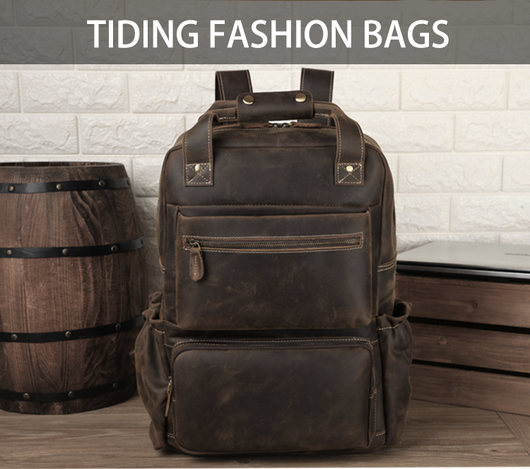 Product Show of Woosir Men Leather Backpack with Handle