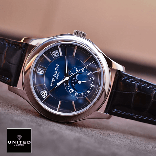 Patek Philippe Annual Calendar 5205G-013 "Blue Dial" Supreme Replica Edition patek philippe complications 5205G 013 replica tiltedleft