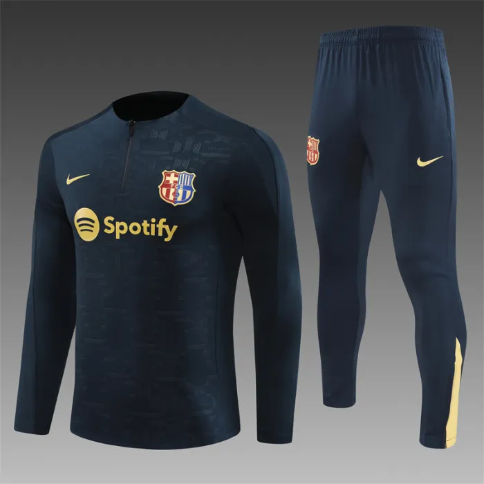 2024/2025 Barcelona Half Zip Training Suit Royal Blue Jersey Kit:football jersey mysite: unitedjerseyfootball 邓江浪:football