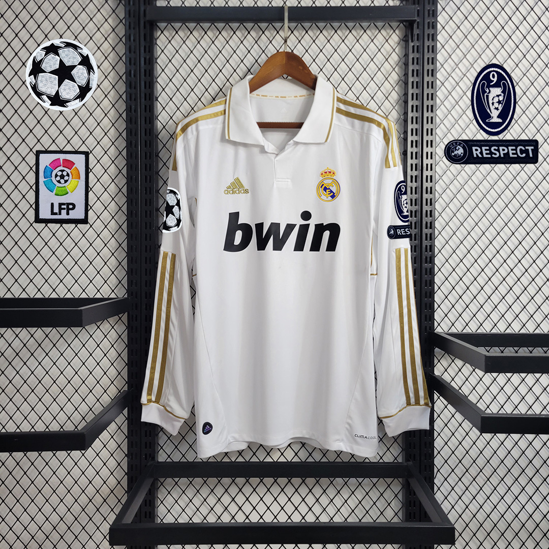 ManixJersey.com | Real Madrid Retro 11-12 Home Long Sleeve Jersey -Customize Name, Number and Patch | Worldwide Shipping