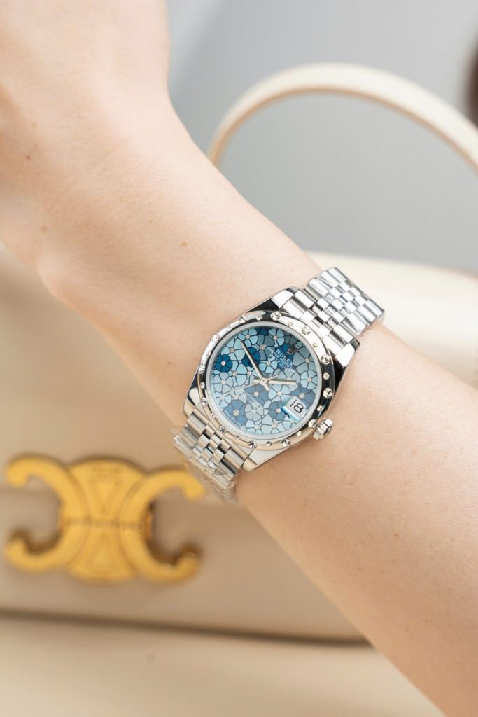 Đồng Hồ Rolex DateJust Lady 278344 Replica 11 Mặt Hoa Viền Đính Đá 31mm (2)