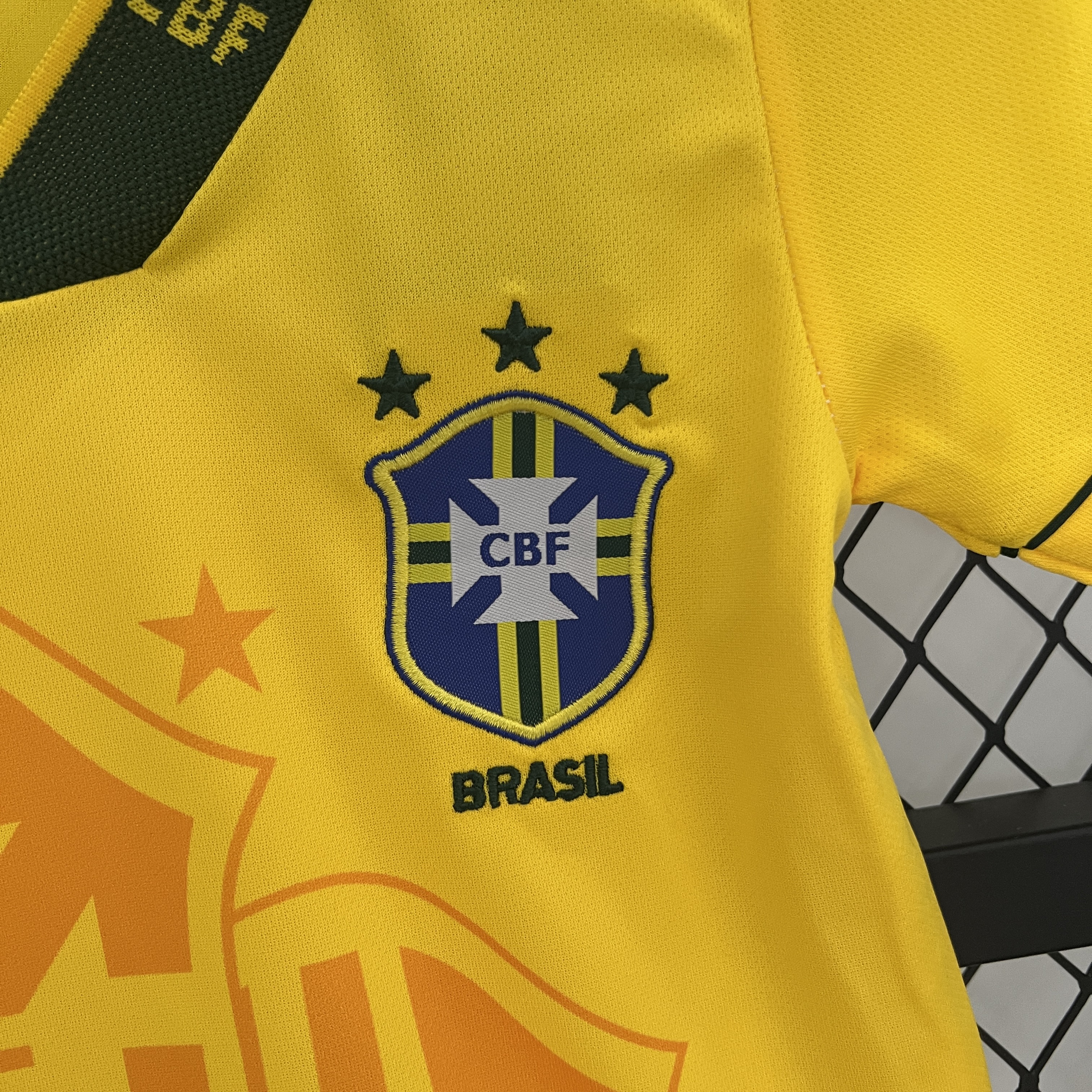 GlobeJersey-Retro Brazil 1993-94 Home Stadium Kids Kit