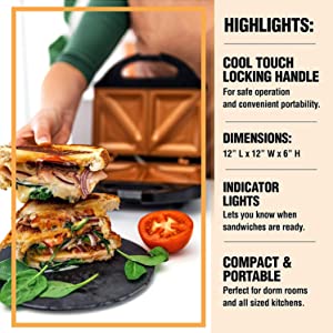 sandwich maker panini press breakfast dorm room essentials college tostadora de pan sandwichera 