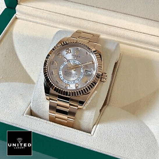 Rolex 326935 Replica 4 Rolex Sky Dweller 326935 Everose Gold Oyster Bracelet