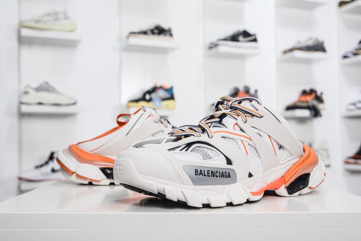 Balenciaga Track Mule in White Orange、mysite、Cacoeks