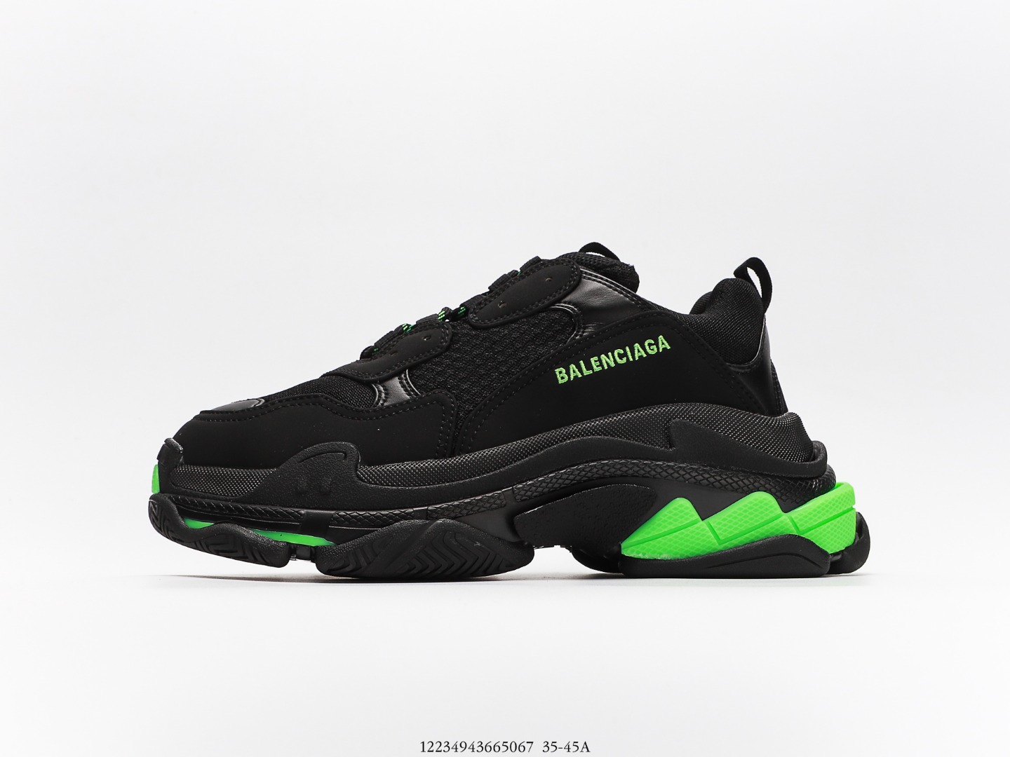 Balenciaga Triple S Sneaker in Black Glow Green、mysite、Cacoeks