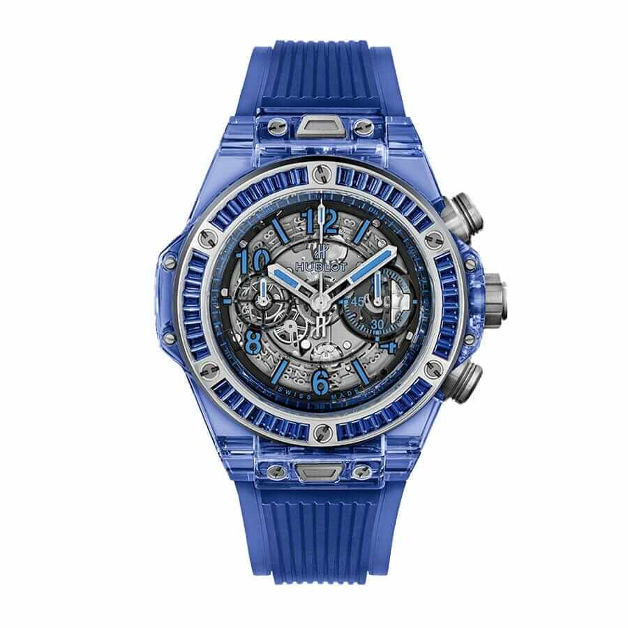 hublot big bang unico blue sapphire baguettes 411 jl 4809 rt 1901 replica