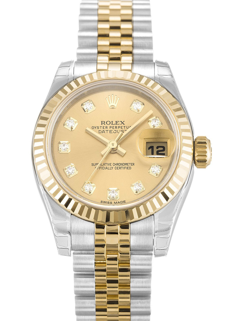 Replica Rolex Lady-Datejust 26mm Champagne Dial 179173-2-fasswatch