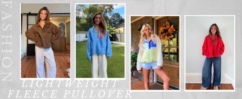 SCUSTY Women’s Lightweight Fleece Pullover Jacket Cropped Fall Winter Fuzzy Sherpa Jacket Sweatshirt Coat with Pockets