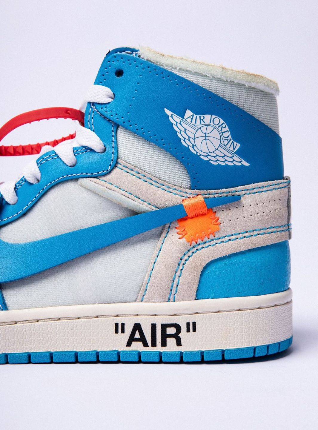 Air Jordan 1 Retro High Off-White University Blue、JORDAN、Cacoeks