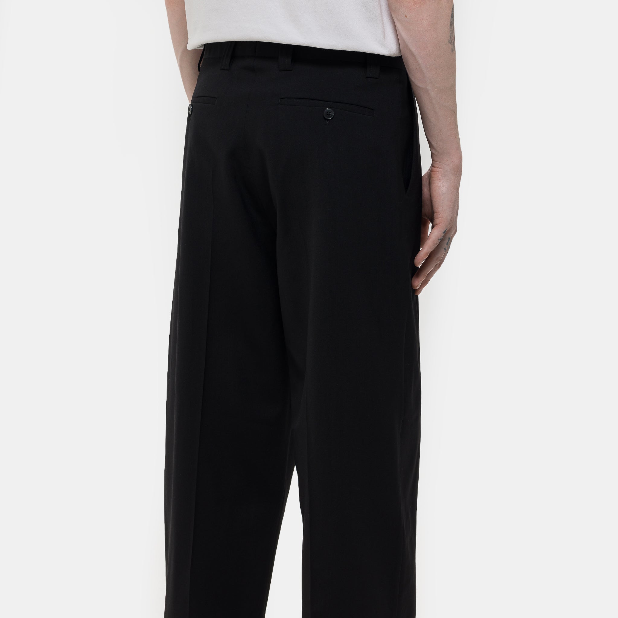 Service Trouser in Black Tropical Wool