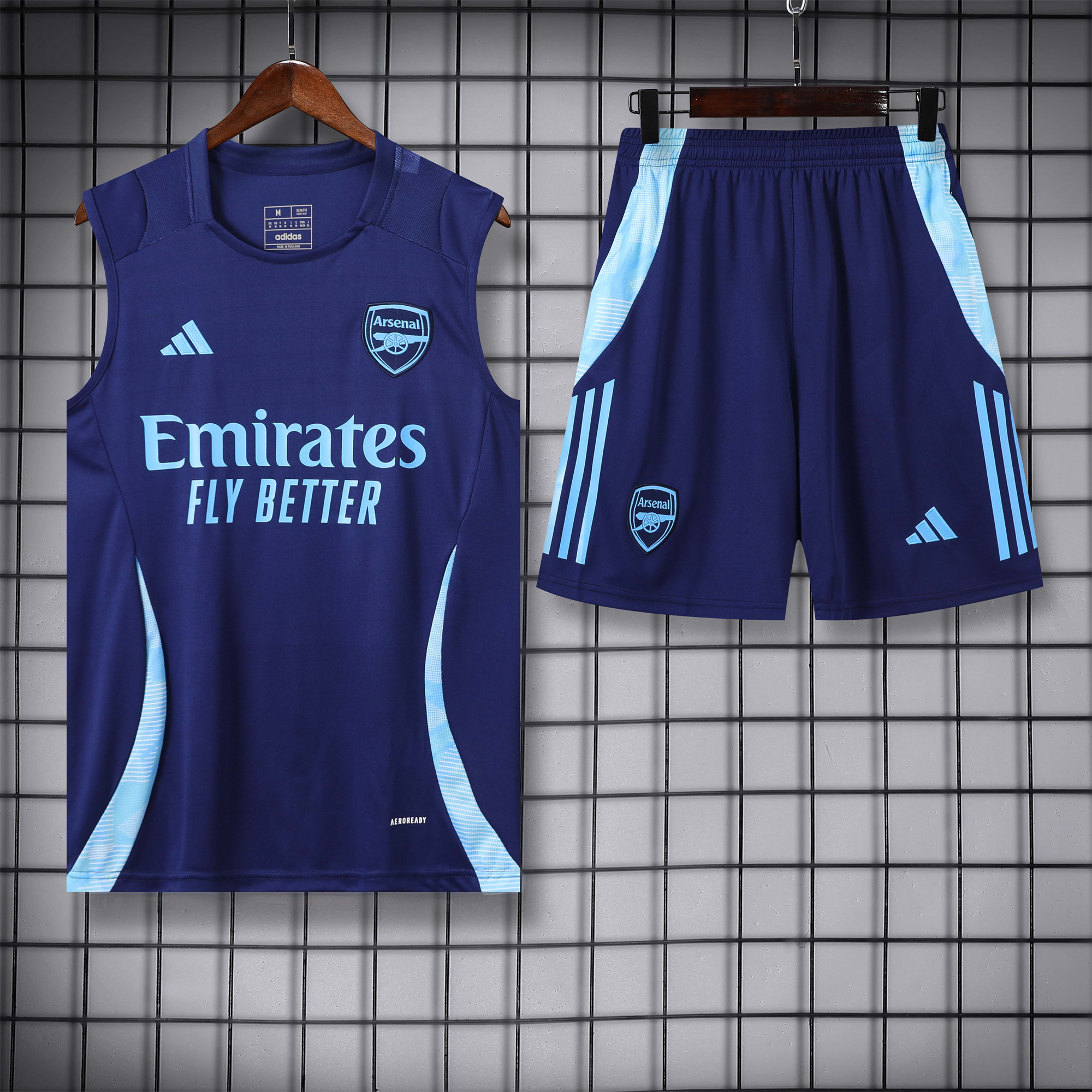 ManixJersey.com | Arsenal 24-25 Vest Training Set - Blue -Customize Name, Number and Patch | Worldwide Shipping
