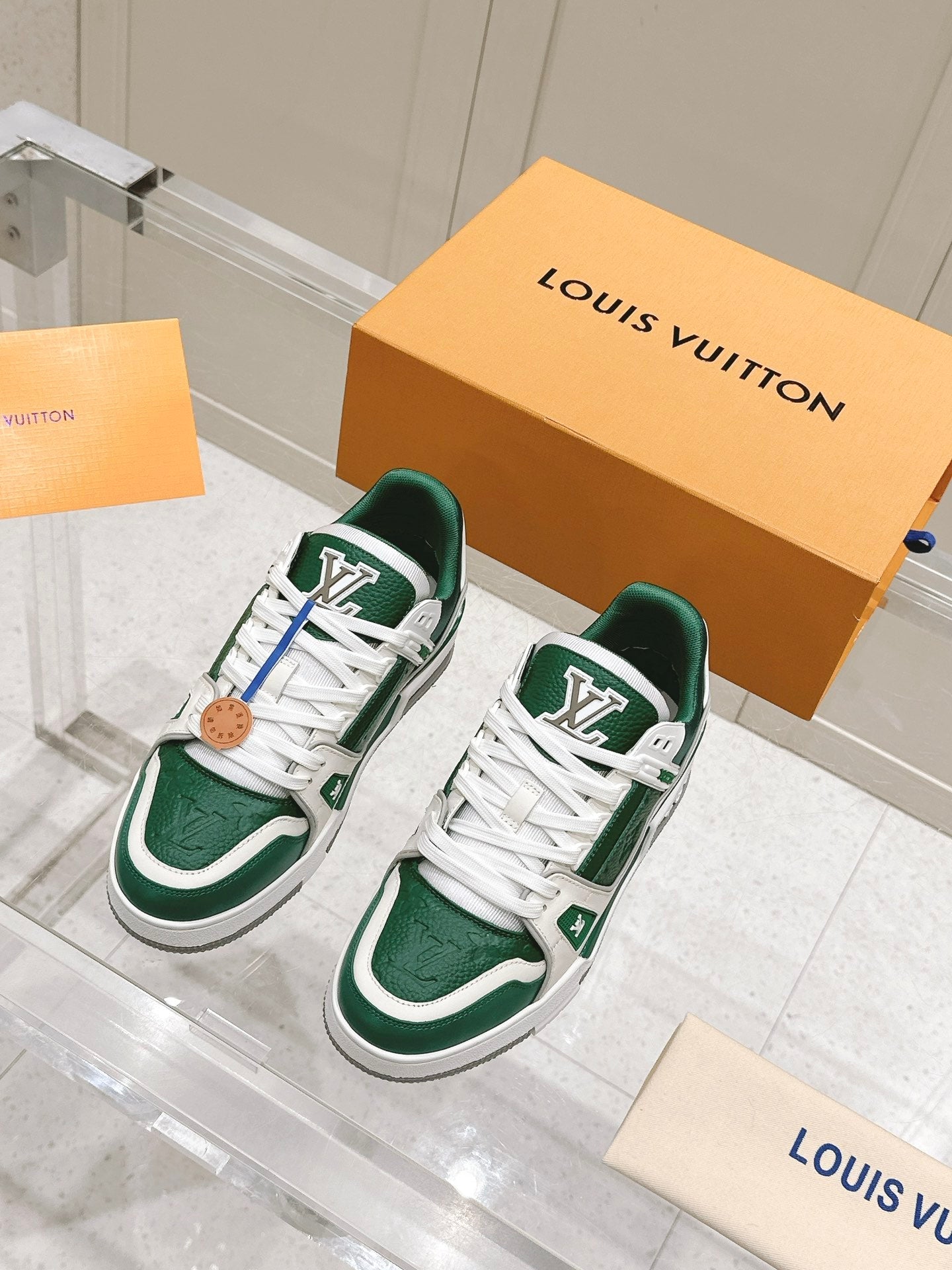 LV TRAINER SNEAKER IN BORNEO GREEN GRAINED CALFSKIN、mysite、Cacoeks