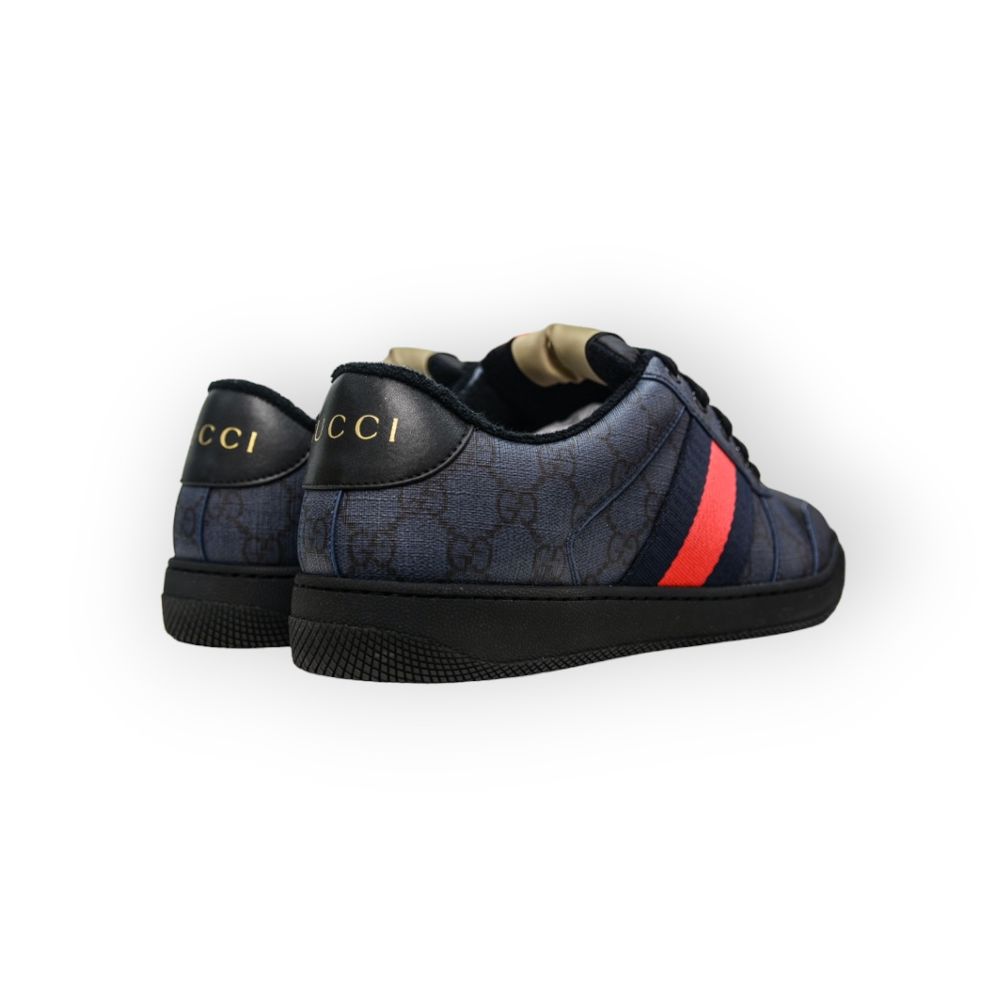 Gucci Screener Sneaker Blue and Dark Blue GG Supreme Canvas、mysite、Cacoeks