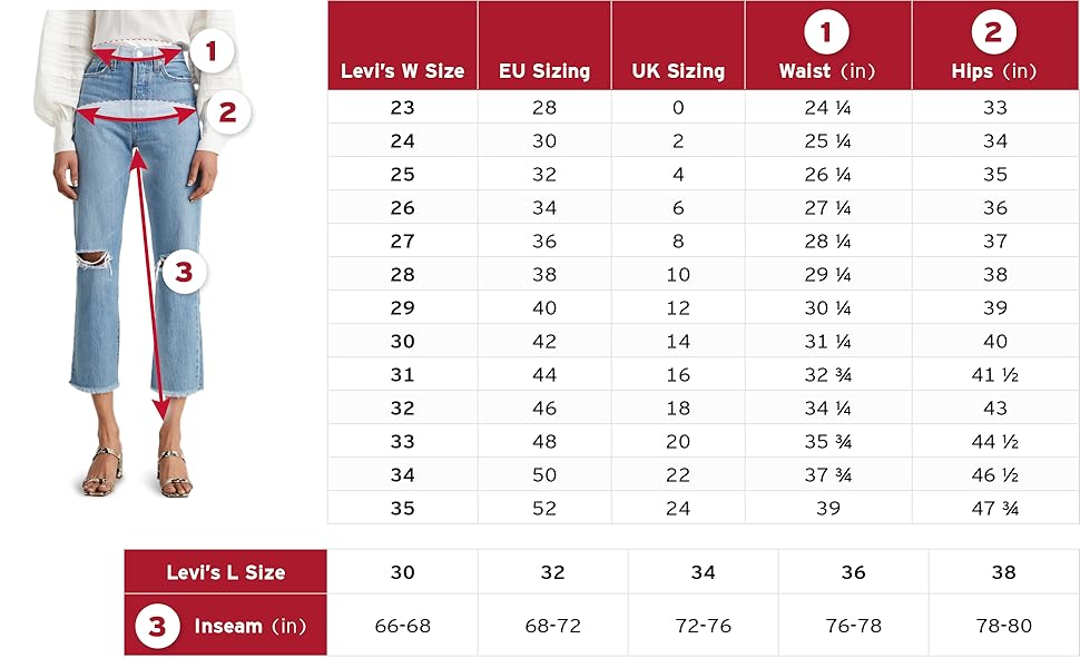 Sizing Table Women's Bottoms inches