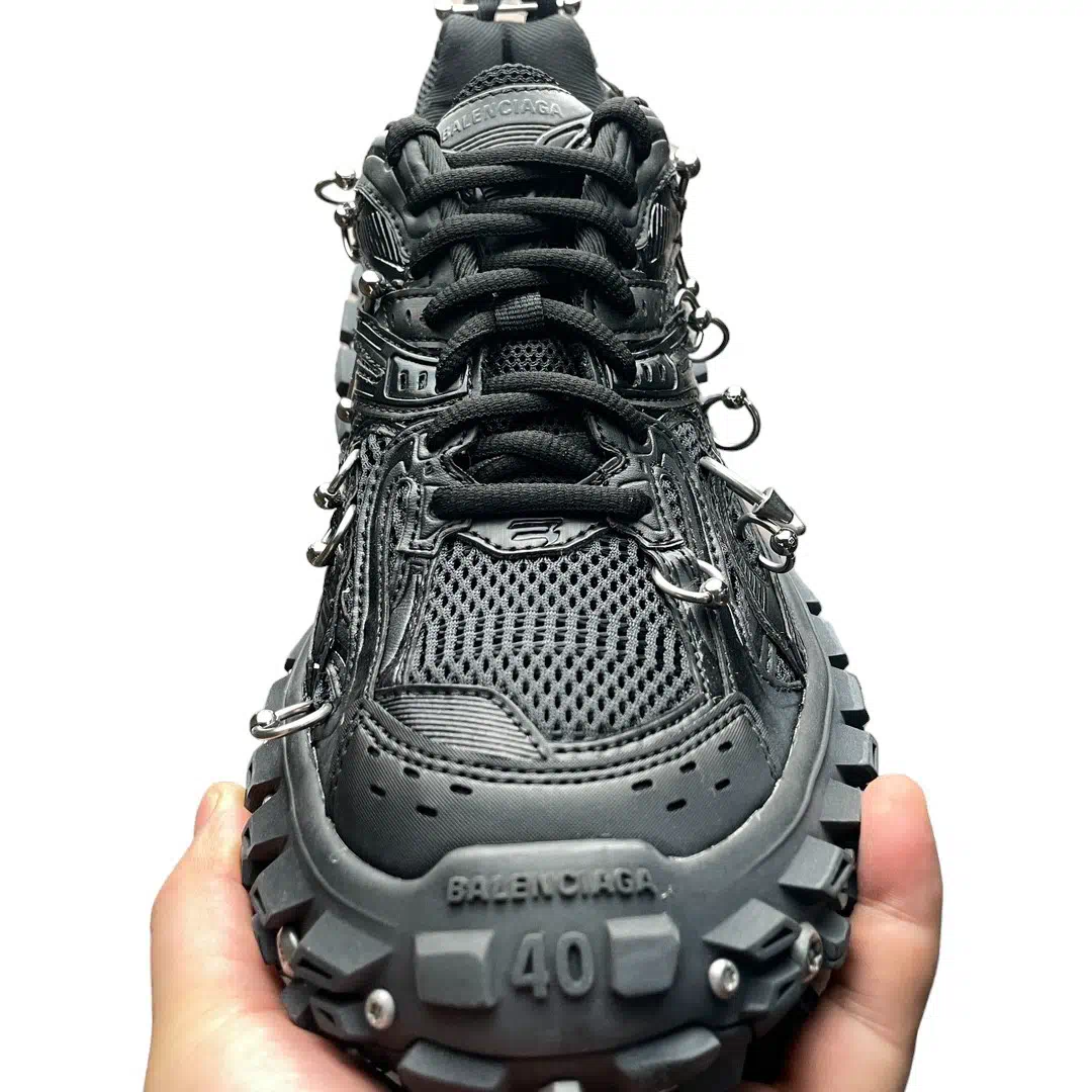 Balenciaga Bouncer Screw Sneaker With Piercings In Black、mysite、Cacoeks