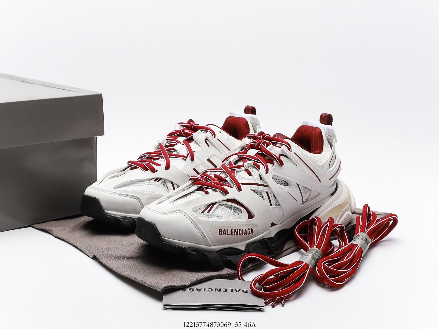 Balenciaga Track Trainer in White Burgundy、mysite、Cacoeks