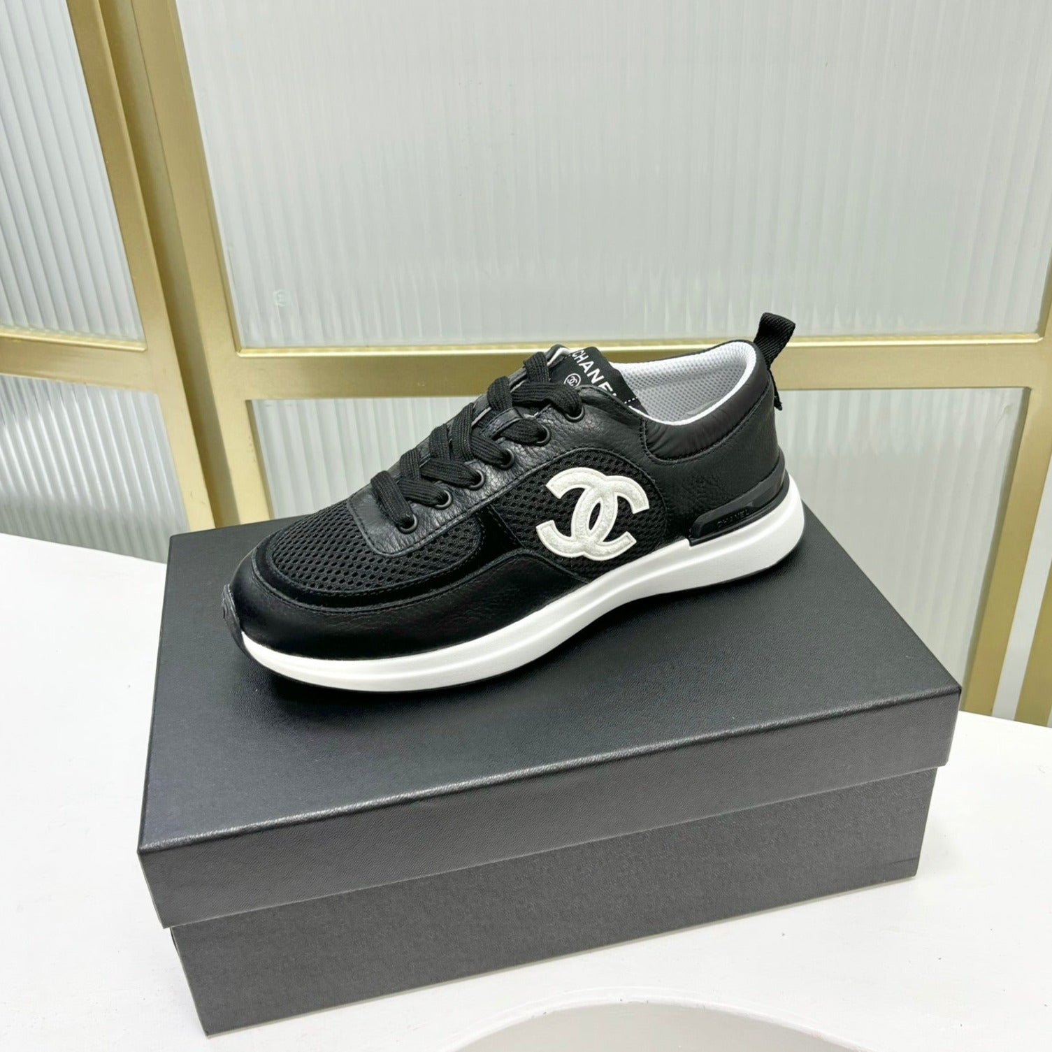 SNEAKER IN BLACK SUEDE WITH WHITE LOGO、mysite、Cacoeks