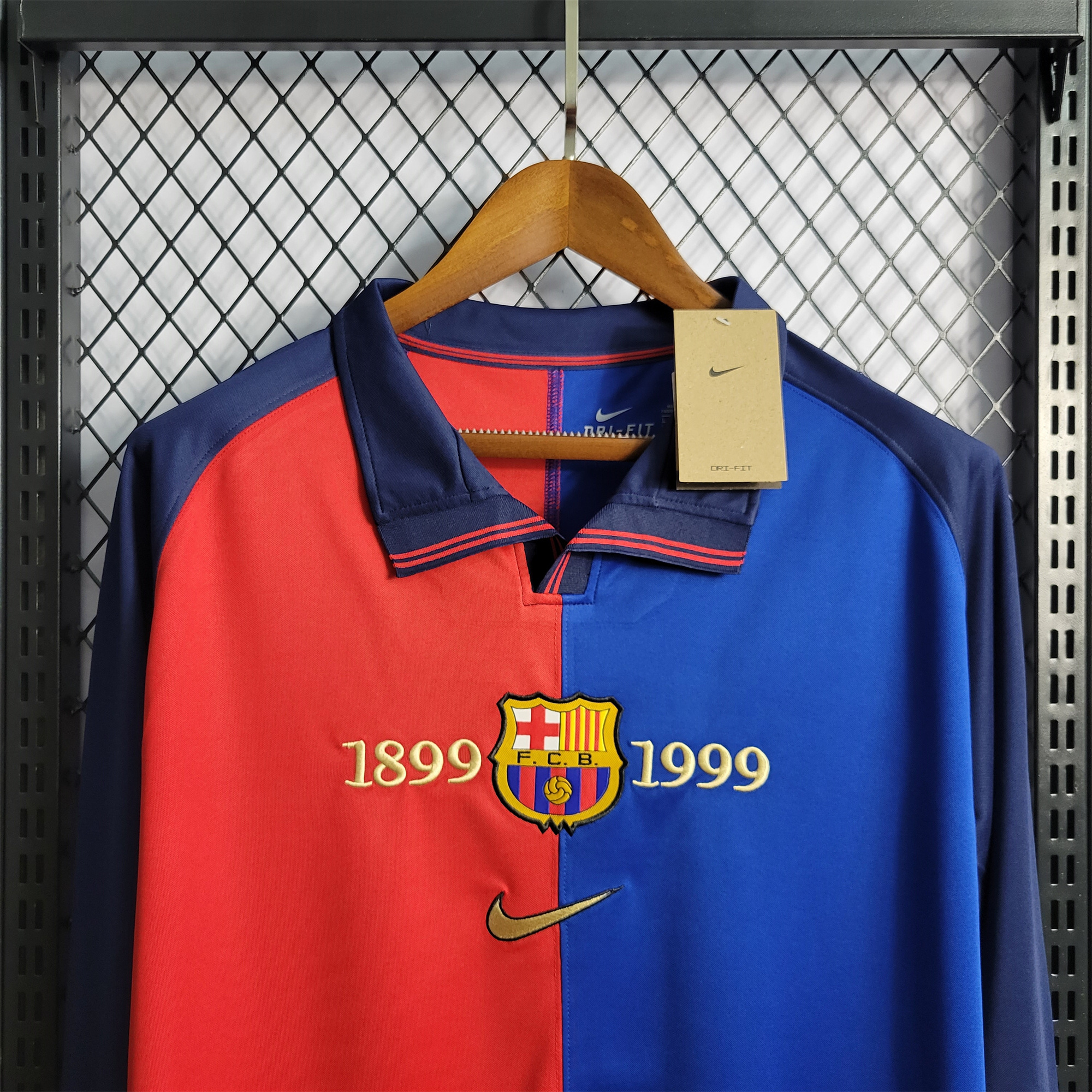 ManixJersey.com | Retro Barcelona Centenary Edition Long Sleeve Jersey -Customize Name, Number and Patch | Worldwide Shipping