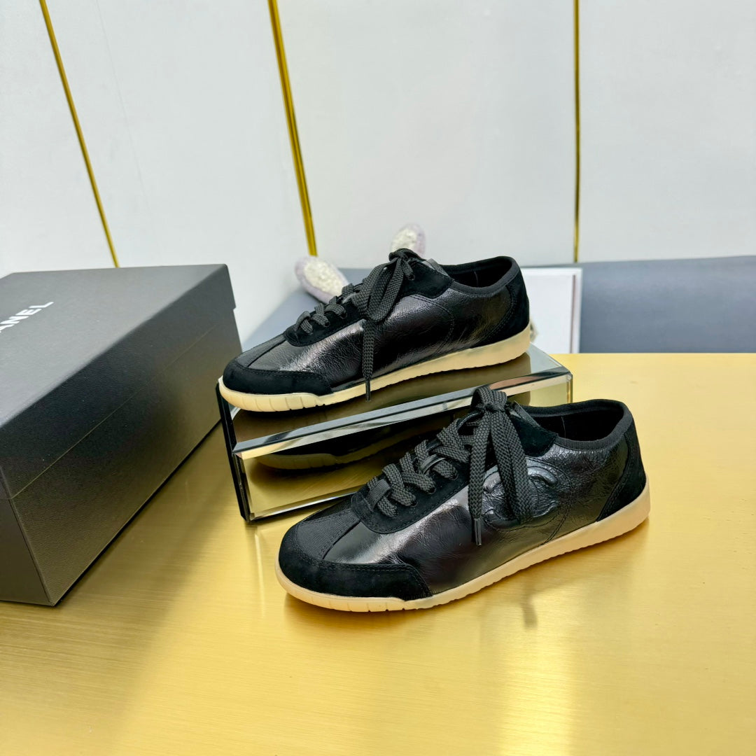 CC SNEAKER IN BLACK CALFSKIN AND SUEDE、mysite、Cacoeks