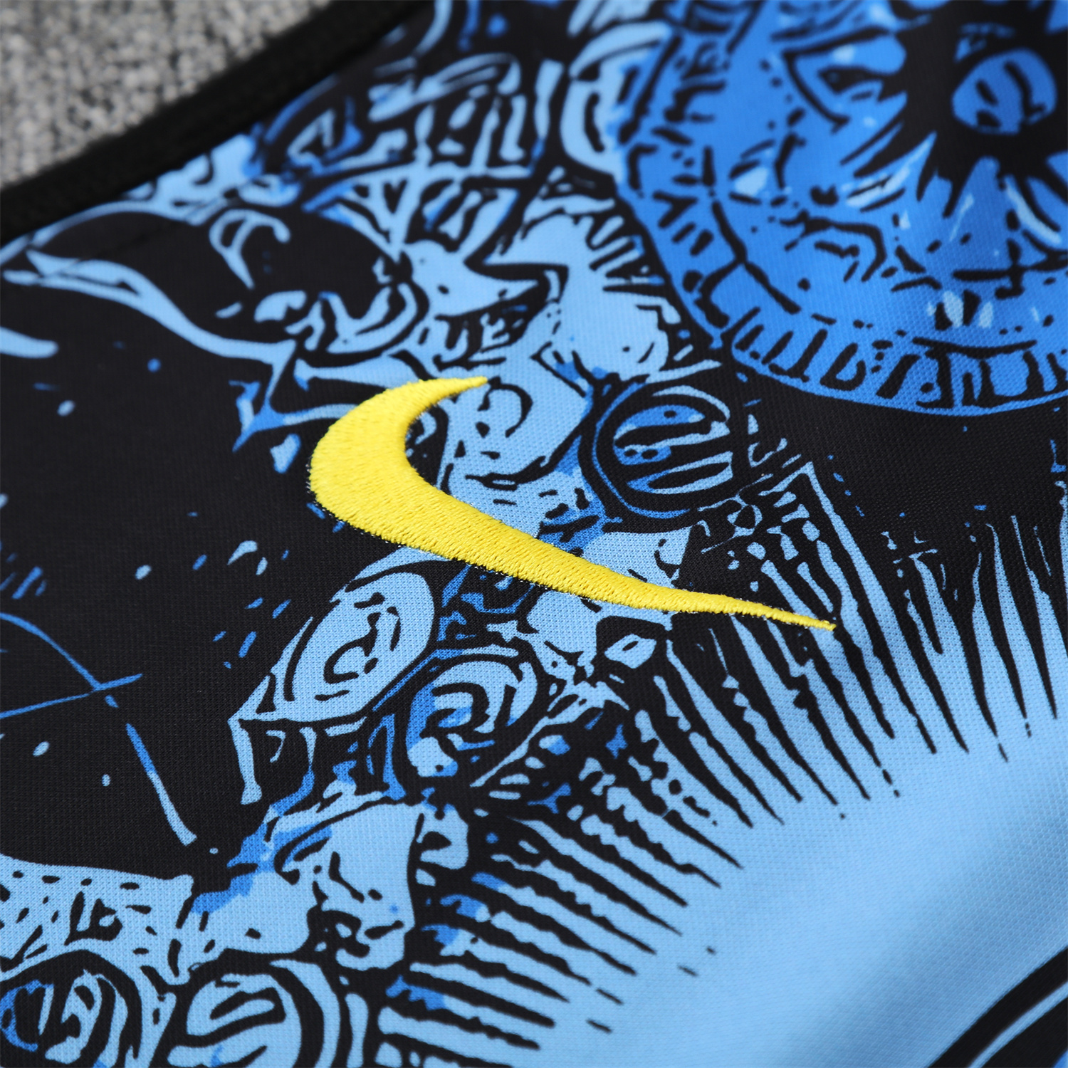 UltraTrikot-Brazil 25-26 Blue Jesus Statue Vest Training Set - Blue Vest & Black Shorts