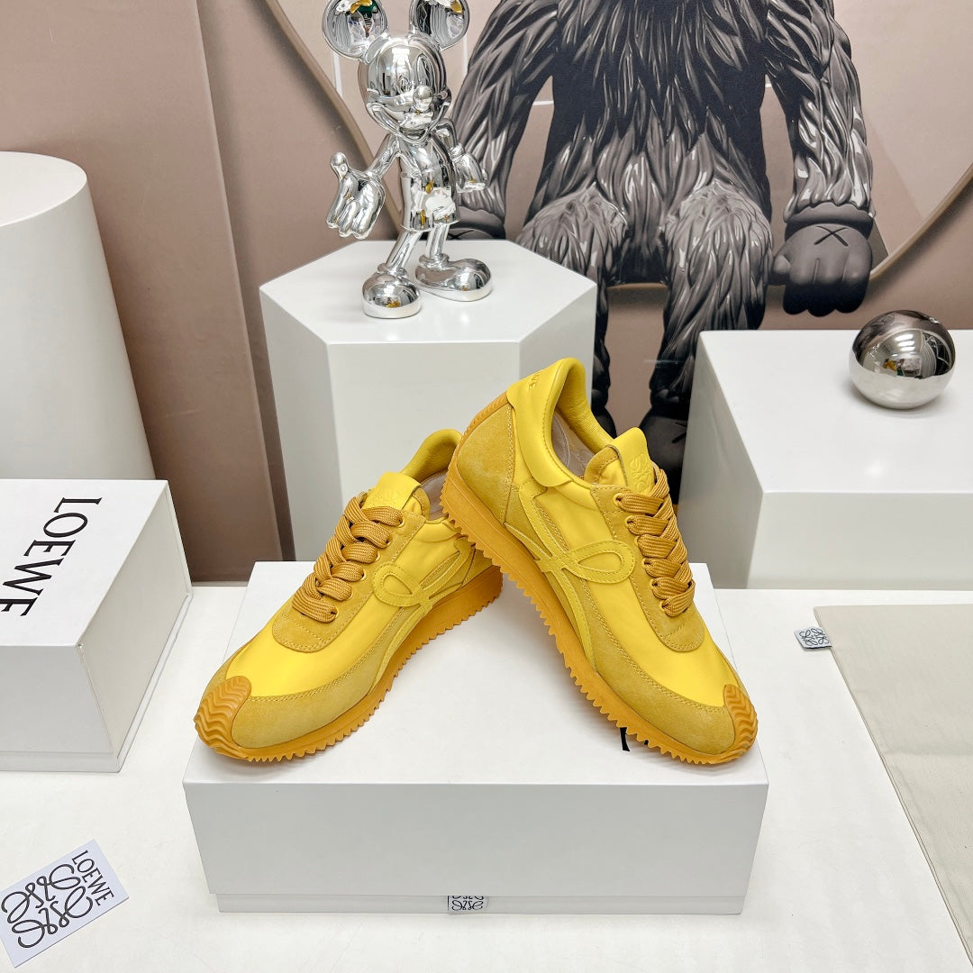 FLOW RUNNER SNEAKER IN SUN YELLOW SUEDE AND SHEEPSKIN、mysite、Cacoeks