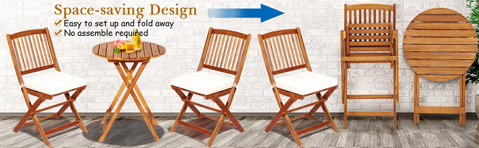 Patio Folding Bistro Set