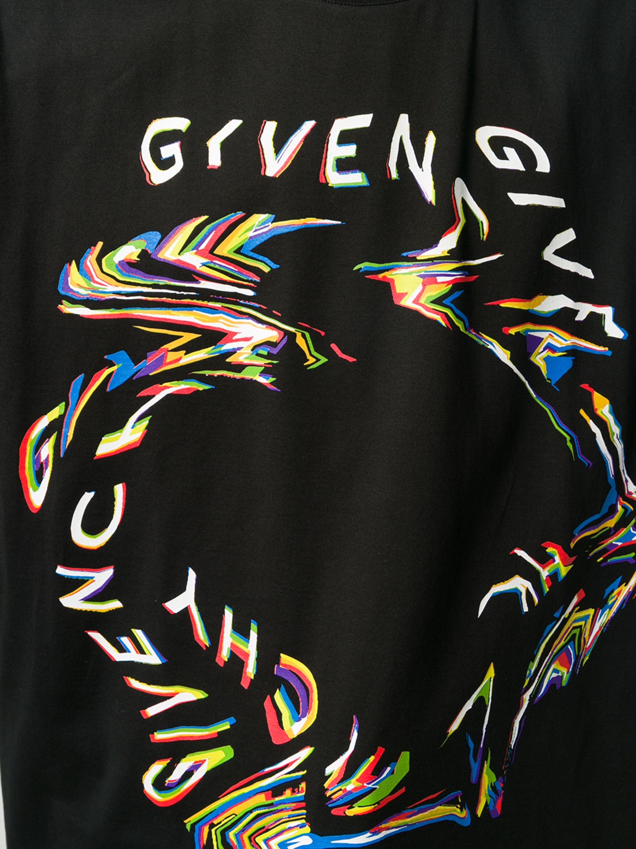 Givenchy Glitch Printed T-Shirt Black Regular Fit、mysite、Cacoeks