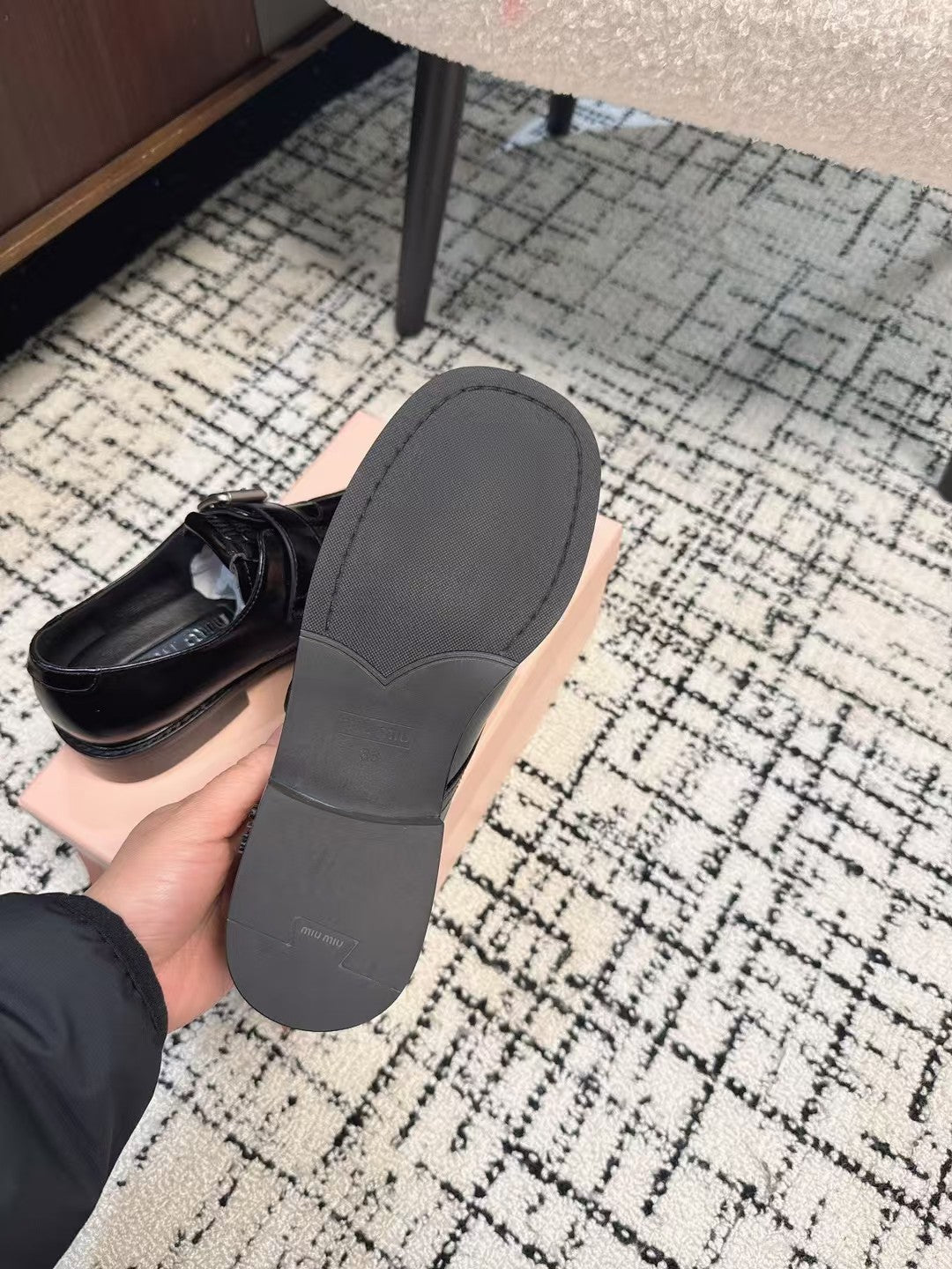 SQUARE TOE OXFORD IN BLACK SHINY CALFSKIN、mysite、Cacoeks