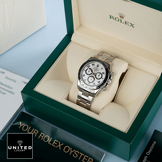 Rolex Daytona 116509 White Gold Silver Dial Replica ın the Rolex Box