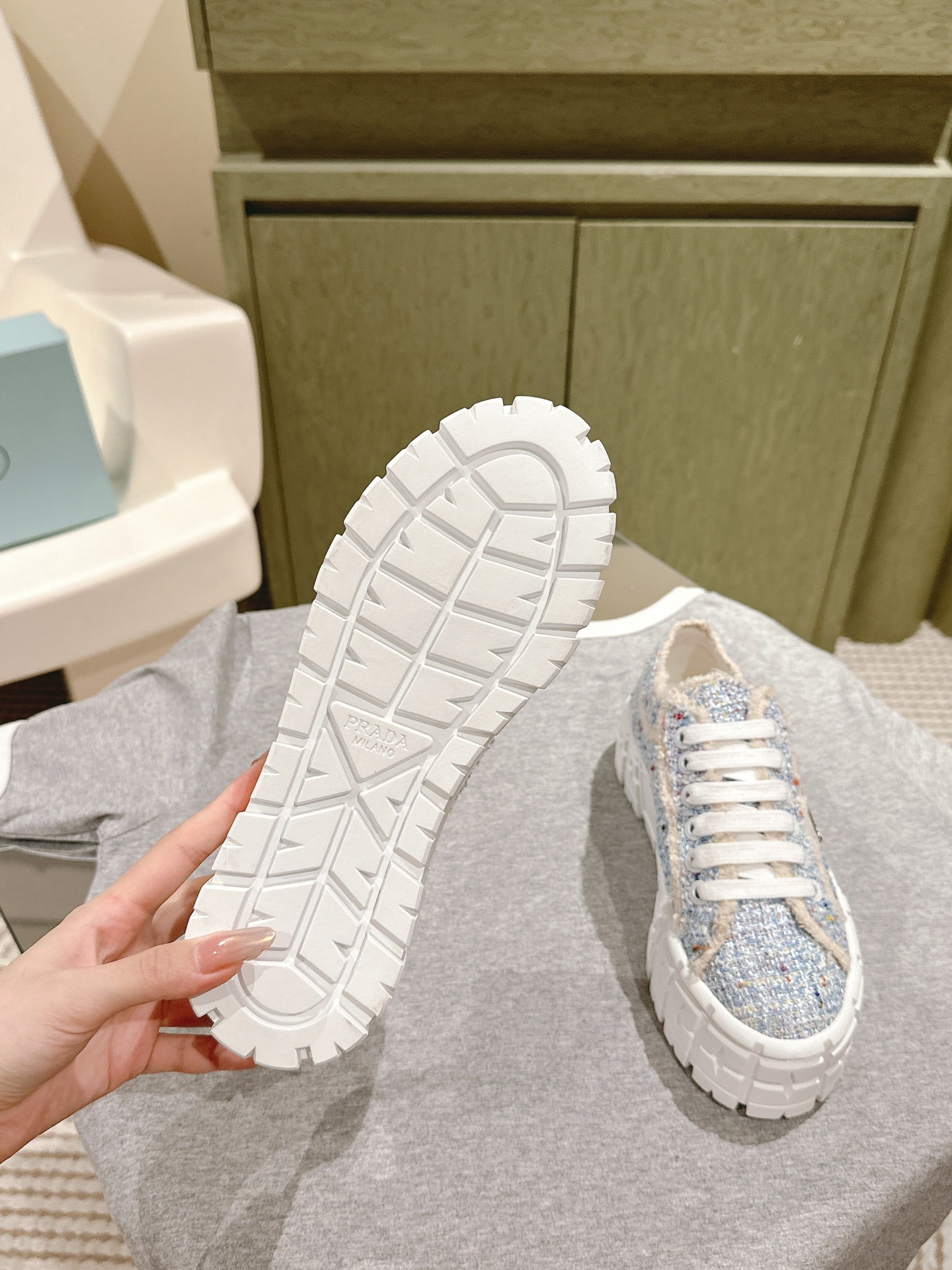 PRA DOUBLE WHEEL RE-NYLON GABARDINE SNEAKERS SKY FABRIC、mysite、Cacoeks